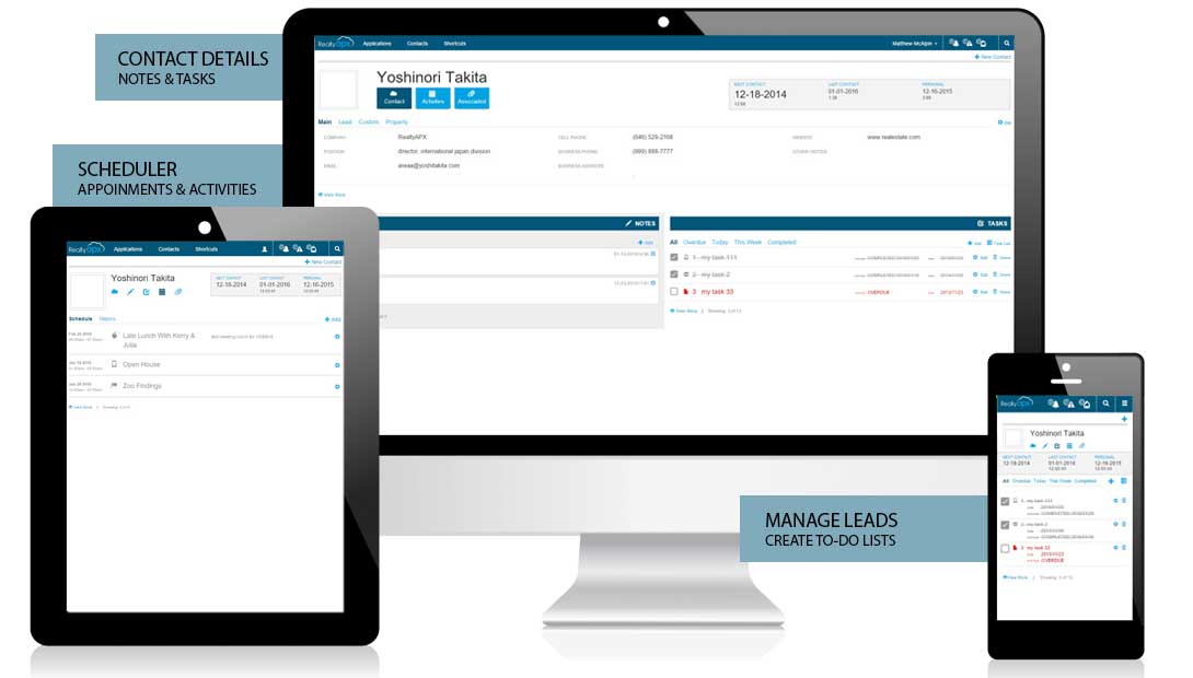 RealtyAPX screen shot | Lead and Contact CRM Management